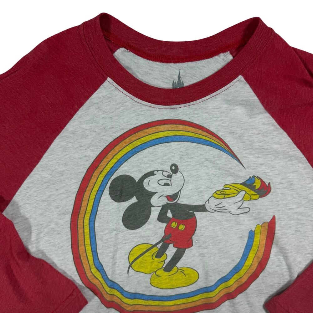 Vintage Walt Disney World Mickey Mouse Raglan Shirt Men’s Small Retro Tee